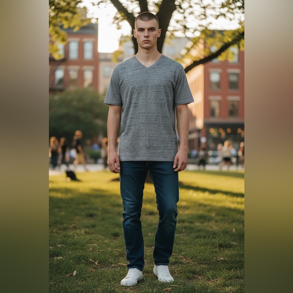 (ABOUND) Gray V-Neck Shirt